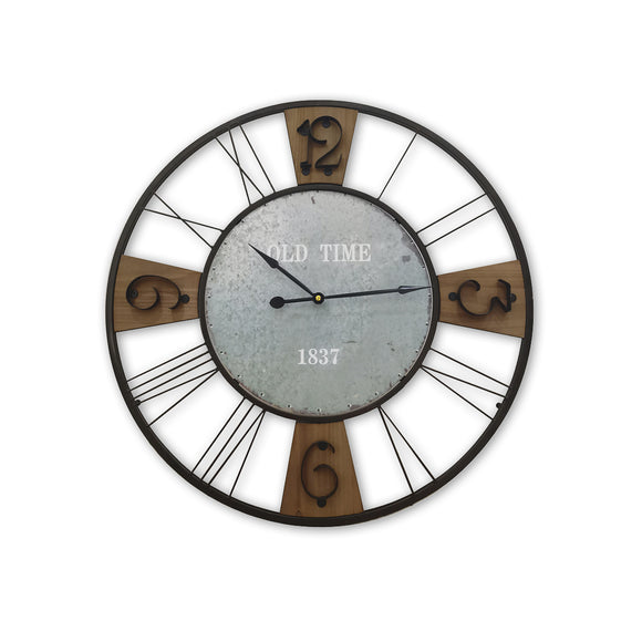NNEDSZ Home MWall Clock Large Vintage Design Stylish Metal Accents 60cm