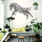 NNETM Iron Horse Branch Wall Decoration - Elegant Metal Animal Silhouette Craft