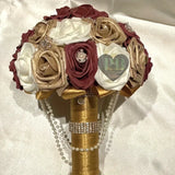 NNETM 25-Piece Golden Artificial Rose Flowers Set
