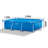 NNEDPE Intex 28270AU Above Ground Rectangular Swimming Pool 2.2m x 1.5m