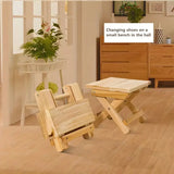 NNETM Portable Outdoor Solid Wood Folding Stool