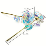 NNETM 5-Piece Colorful Rose Artificial Flower Gift Set with Glass Vase