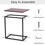 NNECW Industrial Styled C Shaped Side End Table-Coffee