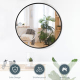 NNECW 60cm Round Wall Mirror with Metal Frame for Washroom