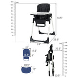 NNECW Highchair for Babies and Toddlers with Multiple Adjustable Backrest-Black