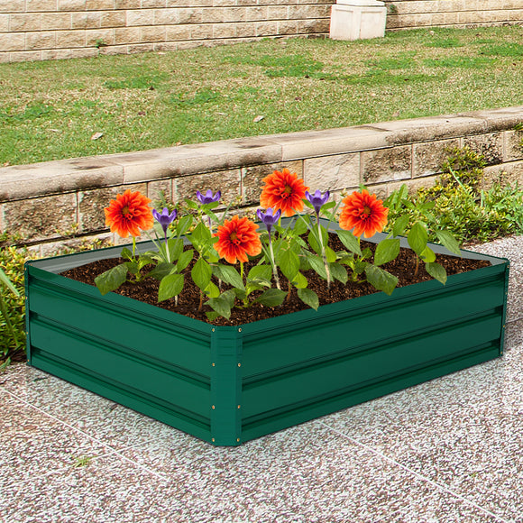 NNECW Outdoor Steel Raised Garden Bed for Flowers