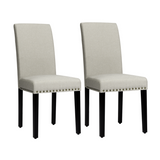 NNECW 2 Pieces Fabric Dining Chairs with Upholstered Seat &amp Nailhead Trim-Beige