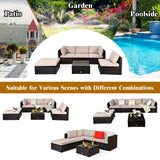 NNECW 6 PCS Outdoor Lounge Setting Furniture Rattan Patio Wicker Sofa Set Garden