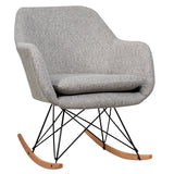NNECW Accent Rocking Chair with Solid Steel Wood Leg for Bedroom