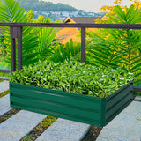 NNECW Outdoor Steel Raised Garden Bed for Flowers