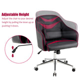 NNECW Adjustable Swivel Office Armchair with Massaging Cushion for Office Red