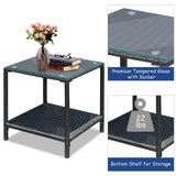NNECW 3 Pieces Outdoor Rocking Bistro Set for Garden Backyard &amp Poolside-Navy