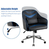 NNECW Adjustable Swivel Office Armchair with Massaging Cushion for Office Blue