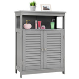 NNECW Storage Cabinet with Lamellar Doors and Shelf for Bathroom