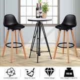 NNECW 2Pcs PU Leather Bar Stools with Round Metal Footrest-Black