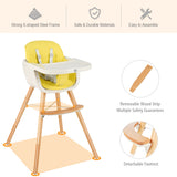 NNECW 3 in 1 Baby High Chair with Adjustable Legs and Tray for Dining-Yellow
