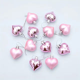 NNETM 12-Piece Romantic Valentine's Day Love Pendant Set – Pink Heart Accessories (5.0cm x 4.5cm)