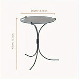 NNETM Compact Folding Wrought Iron Round Table