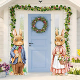 NNETM Easter Yard Signs Duo with Stakes - Whimsical 89.92cm Large Bunny Lawn Decorations (2pcs)