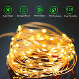 NNETM 110ft Solar String Lights: 300 LED Waterproof Fairy Lights