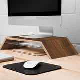 NNETM Premium Black Walnut Monitor Stand Riser with Underneath Storage