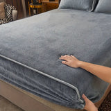 NNETM Luxurious Milk Fleece Queen Fitted Sheet - Cozy Grey