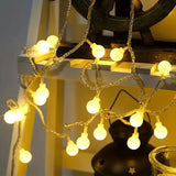 NNETM 6m LED Ball Garland Fairy String Lights for Festive Decorations - Battery-Powered