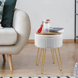 NNETM Creative Round Storage Stool- White