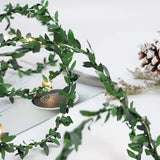 NNETM 5m 50LED Green Leaf String Lights - Battery-Powered Fairy Lights