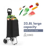 NNECW Shopping Trolley Cart with 2 Rubber Tires