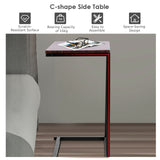 NNECW Industrial Styled C Shaped Side End Table-Coffee
