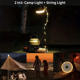 NNETM Portable Camping String Light: 2-in-1 USB Rechargeable LED