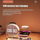 NNETM Fantasy Tropical Night Light & Wireless Charger Stand with Digital Alarm Clock