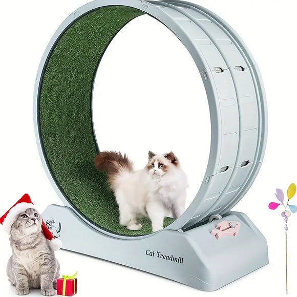 NNETM Pet Fitness Wheel - Interactive Treadmill for Cats and Dogs Grey