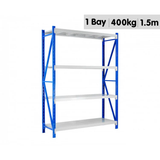 NNEDPE 1 Bay Garage Storage Steel Rack Long Span Shelving 1.5m-wide 400kg
