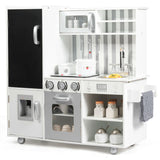 NNECW Large Wooden Kids Play Kitchen Set Toy