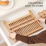 NNETM High Quality Natural Bamboo Dish Rack - Foldable and Compact