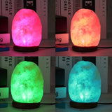 NNETM Harmony Glow Himalayan Crystal Salt Lamp - USB Powered, Color Changing LED Night Light White Stone