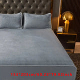NNETM Luxurious Milk Fleece Queen Fitted Sheet - Cozy Grey