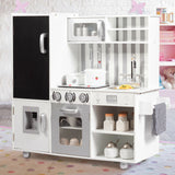 NNECW Large Wooden Kids Play Kitchen Set Toy