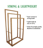 NNEDSZ HOME Bamboo Towel Bar Holder Rack 3-Tier Freestanding for Bathroom and Bedroom