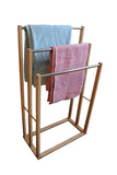 NNEDSZ HOME Bamboo Towel Bar Metal Holder Rack 3-Tier Freestanding for Bathroom and Bedroom