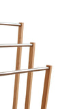 NNEDSZ HOME Bamboo Towel Bar Metal Holder Rack 3-Tier Freestanding for Bathroom and Bedroom