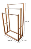 NNEDSZ HOME Bamboo Towel Bar Metal Holder Rack 3-Tier Freestanding for Bathroom and Bedroom