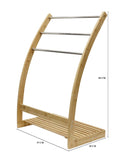 NNEDSZ HOME Bamboo Towel Bar Metal Holder Rack 3-Tier Freestanding and Bottom shelf for Bathroom