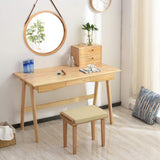 NNEDSZ HOME Hanging Round Wall Mirror 38 cm - Solid Bamboo Frame and Adjustable Leather Strap for Bathroom and Bedroom