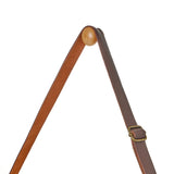 NNEDSZ HOME Hanging Round Wall Mirror 38 cm - Solid Bamboo Frame and Adjustable Leather Strap for Bathroom and Bedroom