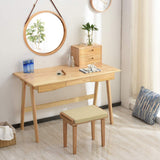 NNEDSZ HOME Hanging Round Wall Mirror 45 cm - Solid Bamboo Frame and Adjustable Leather Strap for Bathroom and Bedroom
