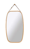 NNEDSZ HOME Hanging Full LengthWall Mirror - Solid Bamboo Frame and Adjustable Leather Strap for Bathroom and Bedroom
