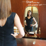 NNEDSZ HOME Hanging Full LengthWall Mirror - Solid Bamboo Frame and Adjustable Leather Strap for Bathroom and Bedroom